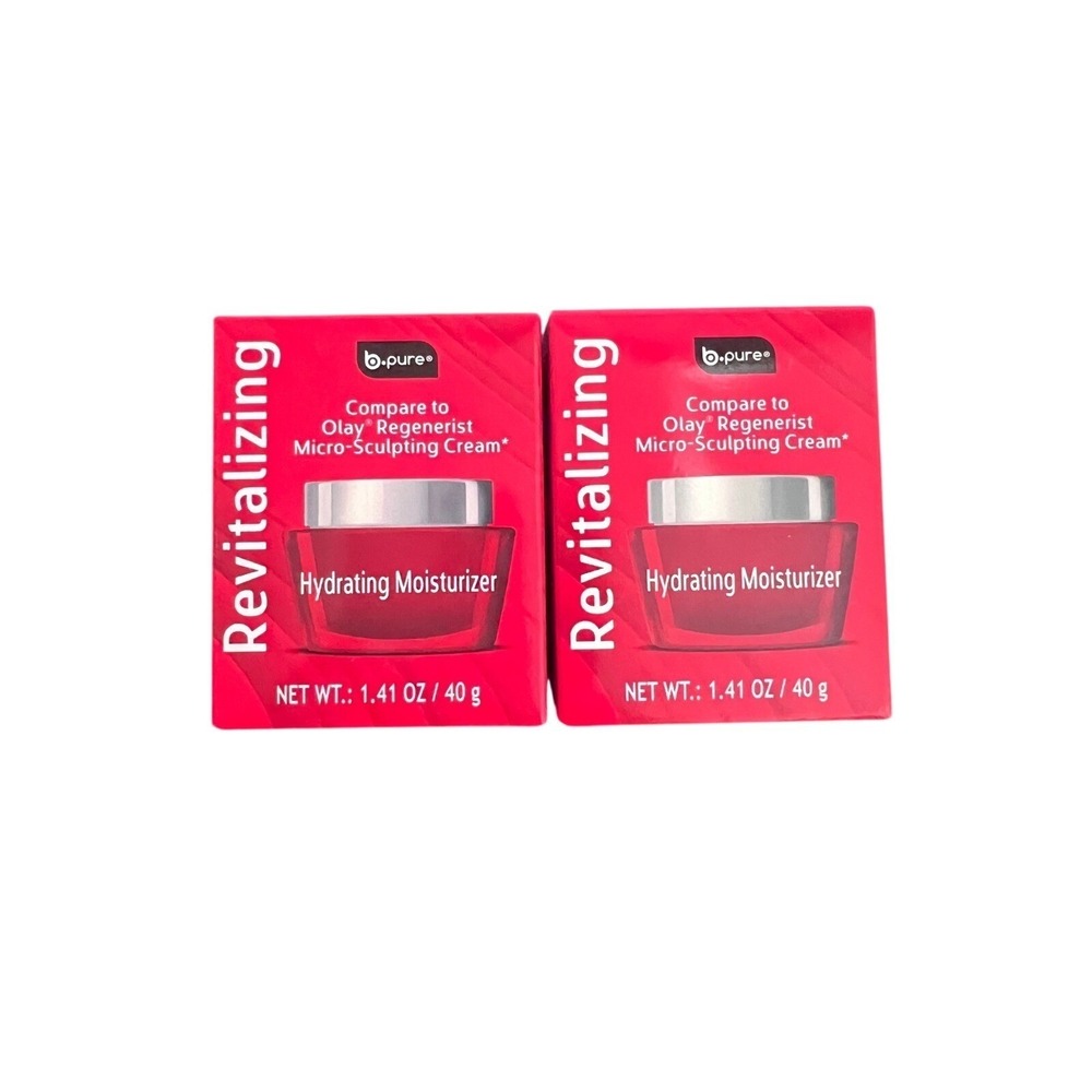2 Pack B.Pure Revitalizing Hydrating Moisturizer Hyaluronic Acid VitB3 B5 1.41oz